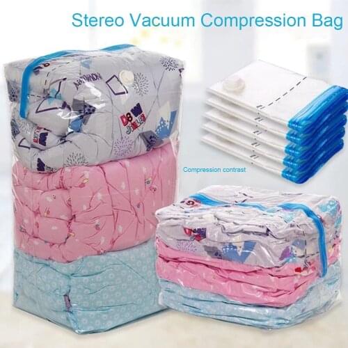 High Capacity Home Vacuum Bag For Clothes Quilts Package Compressed Organizer Foldable Space Saving Transparent Seal Bags