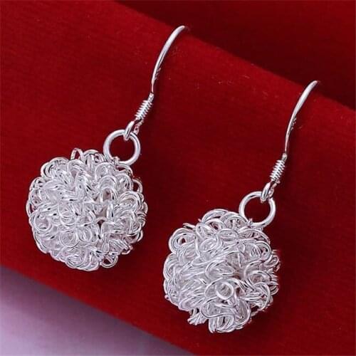 Charm Christmas Gifts Silver Plated Wholesale Free Shipping Earrings for women Fashion Jewelry Tennis Earrings KN-E076
