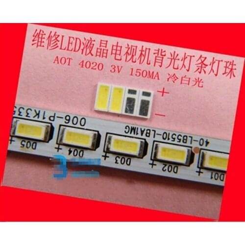 100piece/lot for Repair Haier TCL Hisense LCD TV LED backlight Article lamp SMD LEDs AOT 3V 4020 Cold white light emitting diode