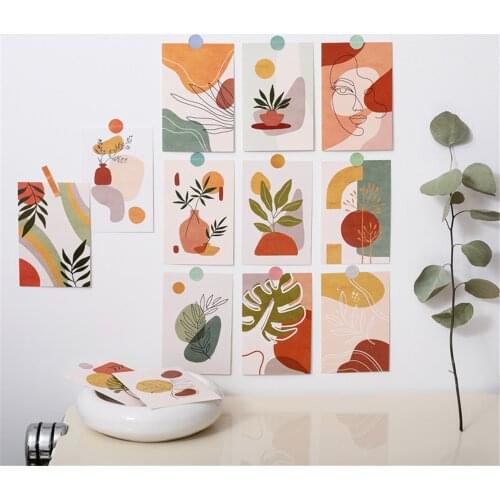 15Pcs Ins Style Abstract Painting Series Stick Figure Decorative Card Wall Stickers Photography Props Art Accessories Home Decor