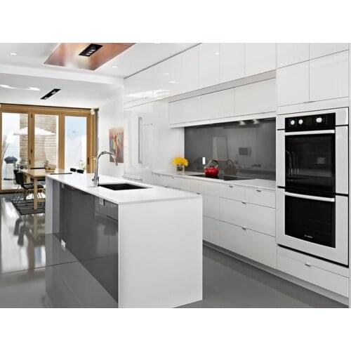 2016 new design antique white high glossy lacquer kitchen cabinets modular kitchen island cabient customized kitchen furniture