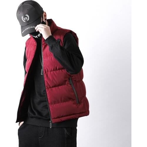 2021 Korean Casual Mens Sleeveless Cotton-Padded Jacket Men PrimaloftOne Vest Stand Collar Waistcoat Male 3 Colour M-5XL M27