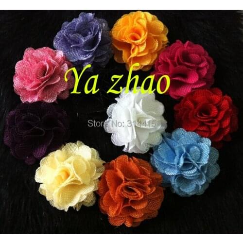 3" Burlap fabric flower, hair flower, hair accessory for kids, 12colors in stock, 60pcs/lot free shipping