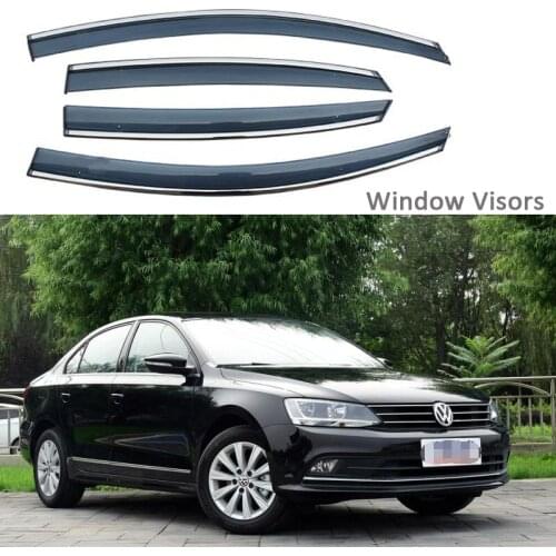 For Volkswagen Jetta 2012-2018 Car Styling Awnings Shelters Window Visors rain eyebrow Protector Exterior decoration 4PCS 2015