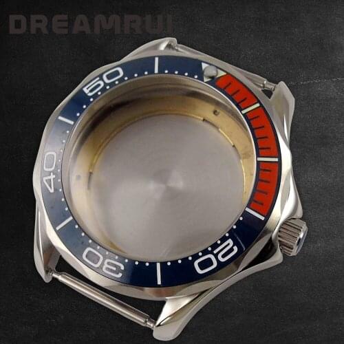 41mm Steel Watch Case Glass Ceramic Bezel fit 2836 MIYOTA 82 NH35 NH36 Movement