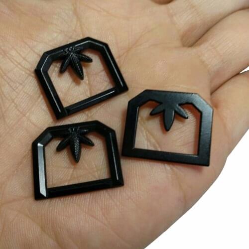 50pcs/lot Black Buckle Handbag Belt Single Ring Leather Bag DIY Accessories Thickness 2mm Buck-15MM