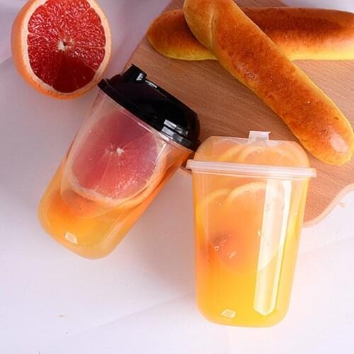 50pcs High quality U shape disposable coffee cup birthday party wedding creative juice tea cold hot drink plastic cup with lid