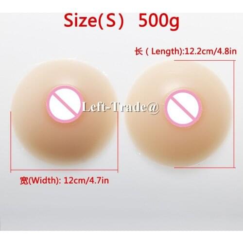 500g A cup Round shape fake breast forms realistic soft silicone boobs for mastectomy drag queen