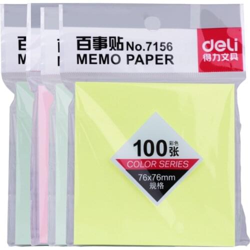 7156 Note Paper Colour Instant Post 76*76 Mm Office Students memo pads sticky note