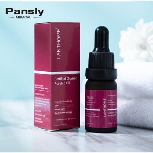 Pansly Pure Organic Rosehip Oil Antioxidantfor Scars Fine Lines Wrinkles Stretch Marks Improve Skin Elasticity Firmness