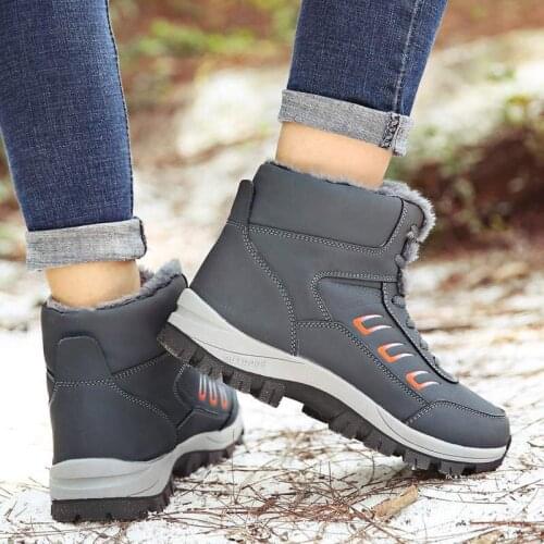 2019 Women Winter Ankle Boots Warm Women Waterproof Snow Boots Platform Wedge Waterproof Flock Boots Casual Sneakers Shoes