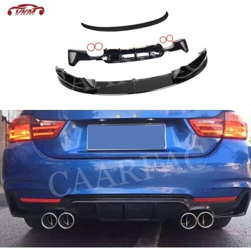F32 F36 ABS Glossy Black Front rear bumper lip diffuser spoiler wing for BMW 4 series M Sport 2014 UP Carbon OO-OO