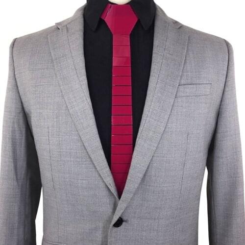 Instagram Best Selling Striped Slim Korean Ties Silk Satin Magenta Skinny Fashion Neckties Purple Shinny Glossy Ties Casual