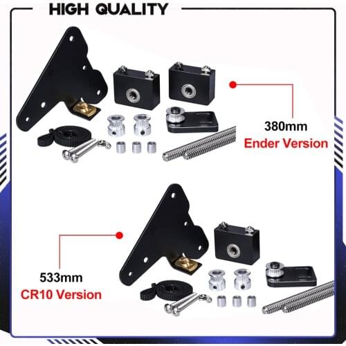 BIQU Dual Z axis Ender 3 Upgrade Kit Creality CR10 3D Printer Parts use with single stepper motor CR10 Dual Z Tension Pulley set