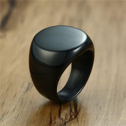 Modyle Men Punk Vintage Ring Black Silver Color Gold Color Stainless Steel Circle Wedding Brands Gentleman Jewelry