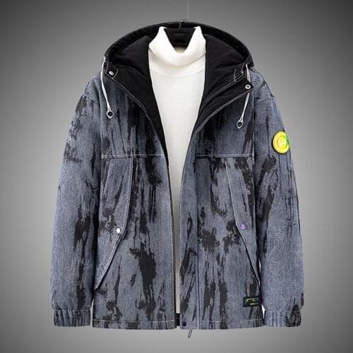 Winter Hooded Down Jacket Men Streetwear 2021 New Letter Print Down Coats Mens Thick Warm Hooded Jacket Korean Style Outerwear