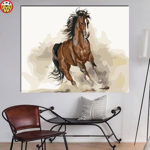 Painting by numbers art paint by number Ink horses run wild paintings drawing coloring by numbers on canvas with frame numbering
