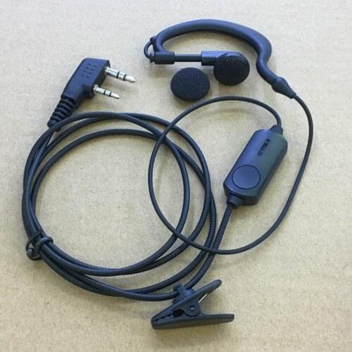 Reliable cable big PTT headphone K plug 2pins for Kenwood Baofeng Wouxun TYT Quansheng Puxing etc walkie talkie
