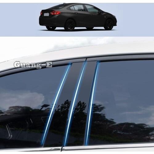 For Chevrolet Cruze Sedan 2017-2021 Car PC Material Pillar Post Cover Door Trim Window Piano Black Molding Sticker Plate 16pcs