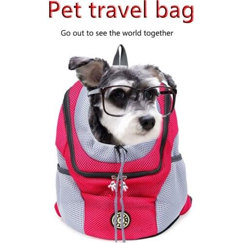 2020 New arrive Out Double Shoulder Portable Travel Backpack Outdoor Pet Dog Carrier Bag Pet Dog Front Bag Mesh Backpack Head