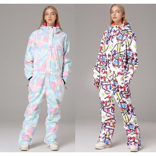 New jumpsuit women snowboard waterproof Outerwear High Quality Ski Suit Men And Women Skiing Jackets +Pants Outdoor Ski Suits