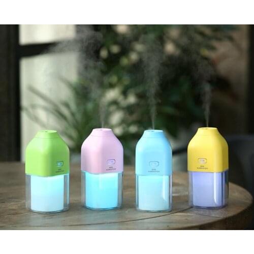 Rechargeable Energy Bottle USB Humidifier Ultrasonic 1200mAh Battery LED Lights Air Diffuser Mist Maker Mini Cup Air Purifier