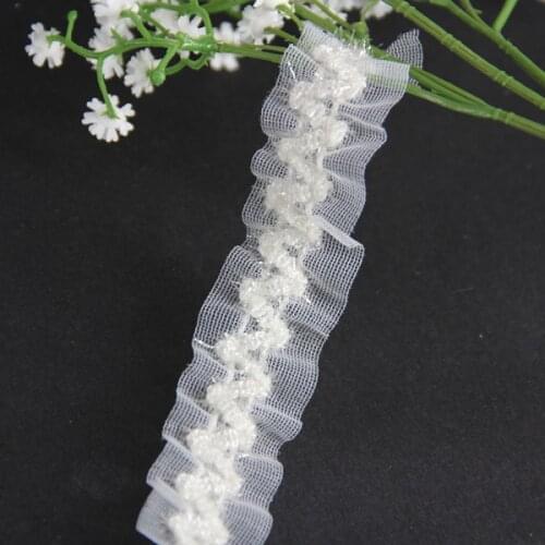 Braided Elastic Stretch Lace Trim Off White Ribbon Trimming 25mm Applique Sewing Supplies for Costumes Dress 45yard/T1113