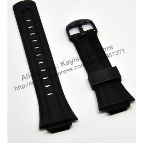 16mm Black Rubber Watch Band / Strap Compatible for Casio DB-E30-1AV / 2AV