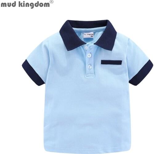 Mudkingdom Boys Polo Shirts Short Short Sleeve Solid Cotton Lapel Summer Boys Clothes