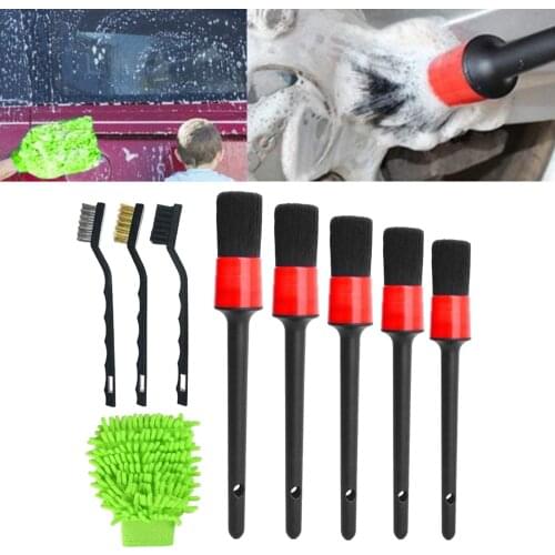 9x Detailing Brush Car Cleaning Detailing Brush Automotive Detailing Brush