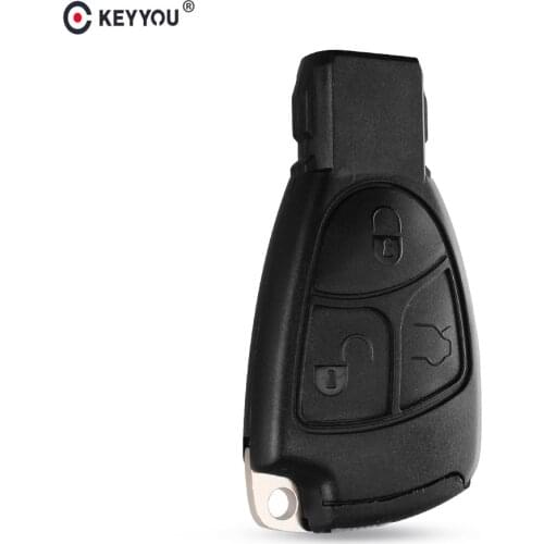 KEYYOU 3 Buttons Smart Key Case Fob Case Shell With Battery Holder Clip For Mercedes Benz MB C E ML S SL SLK CLK AMG Soft Button