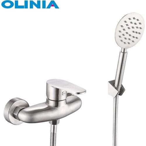 OLINIA bathroom faucets, shower faucet minimalistic, 304 stainless steel shower set brushed bathroom faucet shower head OL98807