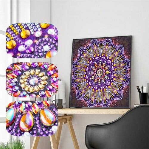 Special Shape Diamond Painting Mandala Flower Modern Pattern DIY 5D Part Drill Cross Stitch Crystal Art Embroidery Decoration