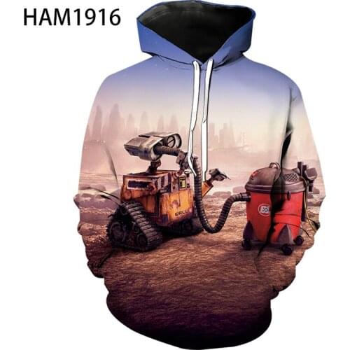 Wall · e Hoodie Mens and Womens Summer Animation 3D Printed Sweatshirt Leisure Trend Childrens Long Sleeve Pullover