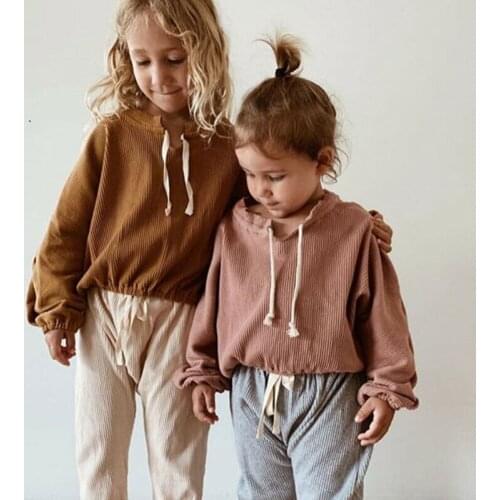 2PCS Toddler Newborn Kids Baby Girl Winter Clothes Tops Sweatshirt Pants Outfits Autumn Spring Infant Corduroy Suit