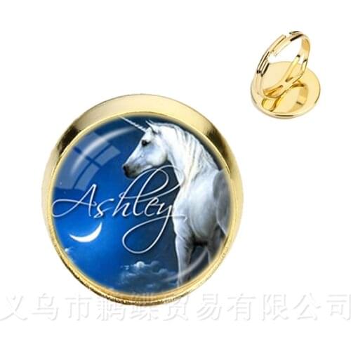 Vintage Horse Image Unicorn Charms Infinite Wrap Rings Golden Plated 2 Color Adjustable Rings For Women Girls