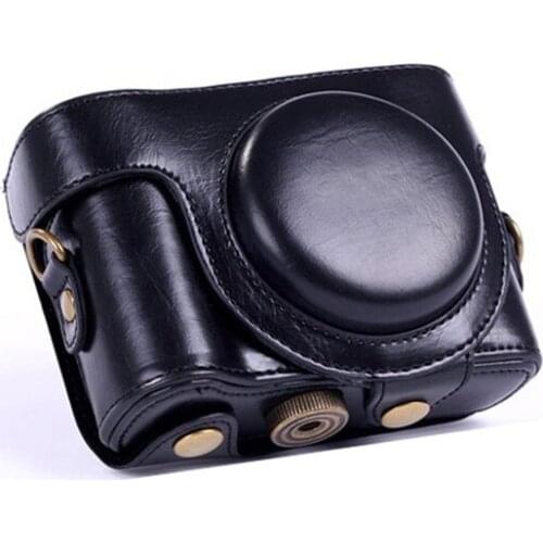 High quality PU Leather Case for Sony Cyber-Shot DSC-HX50V HX50 Camera Bag with Strap