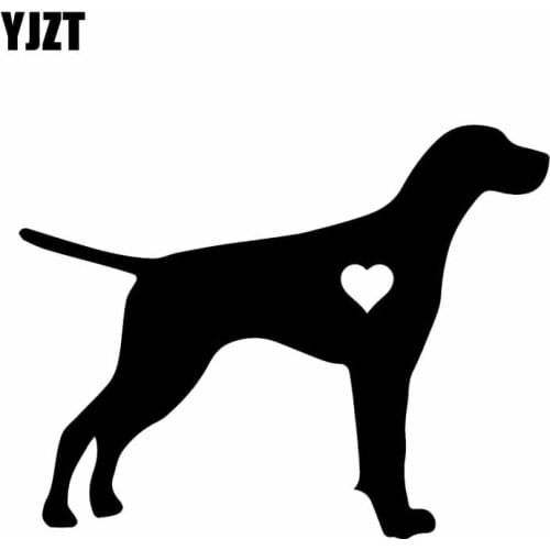 YJZT 14CM*10.9CM Pointer Heart Silhouette Vinyl Decoration Car Sticker Black/Silver C2-3156