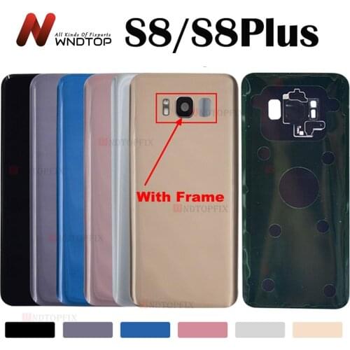 For Samsung Galaxy S8 G950F Back Battery Cover Door Rear Glass Housing Case For Samsung S8 Plus G955F Battery Cover With Lens