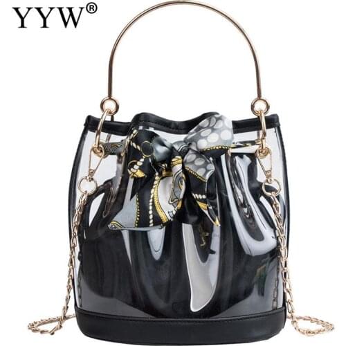 Women Clear Bucket Bag Fashion Transparent Crossbody Shoulder Bags Ladies Casual Messenger Shopping Tote Handbags Bolso Mujer