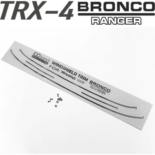 1/10 Rc Crawler Car TRX-4 Ford BRONCO Metal Front Windshield Chrome Strip Stickers