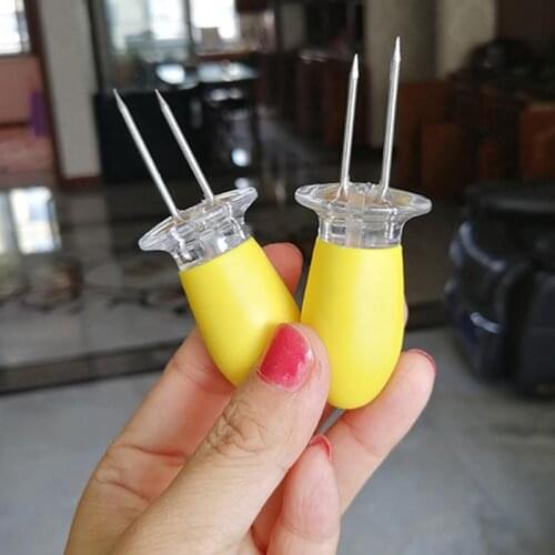 2PCS Corn Cob Holders Universal Corn Skewers Twin Prong Skewers for BBQ Cob Holders Skewers Needle For Picnic Camping Barbecue