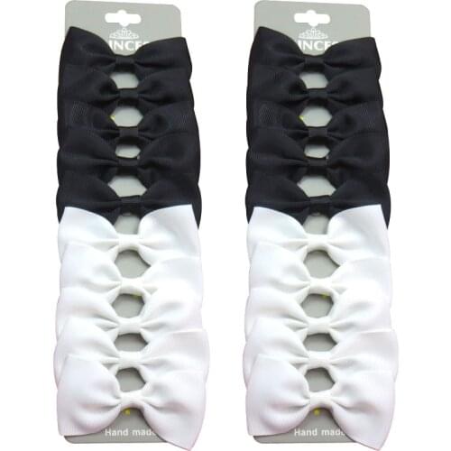 20PCS/Lot Lovely White Black With Hairpins Grosgrain Ribbon Bow Clip 2020 Korean Creativity Hair Accessories For Baby Girl