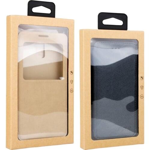 200 pcs Wholesale High Quality Blank Kraft Paper Packaging With Plastic Window For Display phone case For meizu m3 note KJ-600