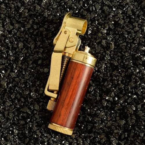 2021 New High Quality Wood Shell Oil Kerosene Lighter Classic Retro Old Exquisite Lighter Mens Accessories Gadget