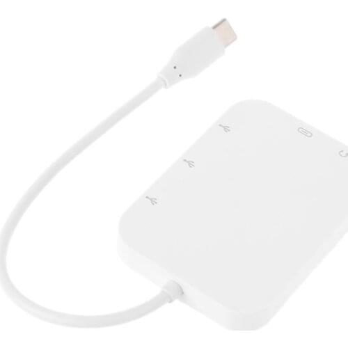 Type C to 3x USB 2.0 Hub Adapter USB C PD Charging 3.5mm audio Jack for Laptop U1JA