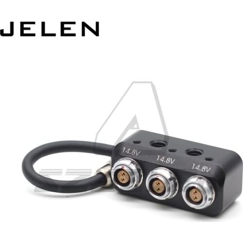 ARRI RS 3pin Male to 0B 2 pin Female Hub Adapter Splitter for Camera Power Supply Distributor, three way splitter