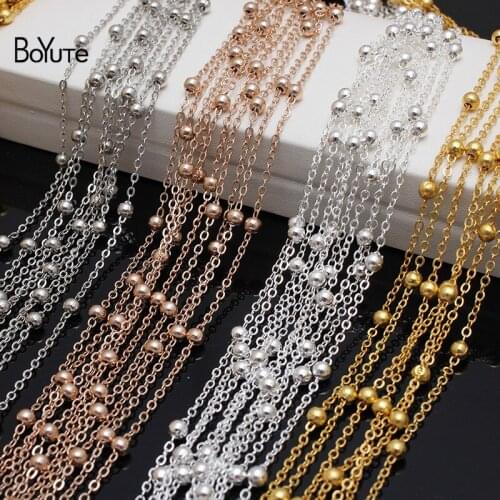 BoYuTe (90-95 Meters/Bag) 2MM Loop 4MM Bead Chain Materials Diy Handmade Jewelry Making Chain Accessories Wholesale