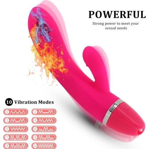 EXVOID Heated Rabbit Vibrator Sex Toys for Women Clitoris Stimulator Silicone Magic Wand AV Stick G-Spot Massager Dildo Vibrator