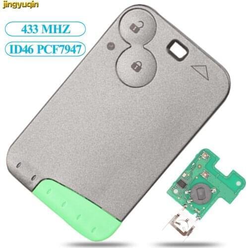 Jingyuqin 2 Buttons Remote Car Key 433MHZ PCF7947 ID46 Chip For Renault Laguna Espace 2001-2006 Smart Card Fob Styling